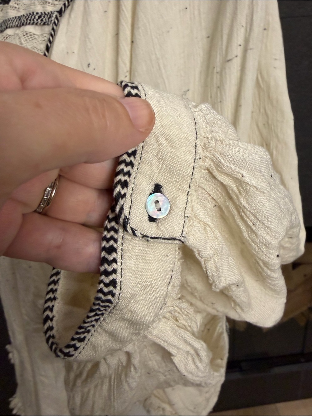 Free People Cyprus Avenue Ivory Embroidered Top Size Medium - Picture 8 of 14